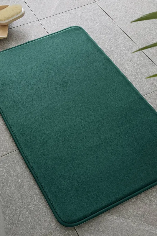 Catherine Lansfield Anti-Bacterial Memory Foam Bath Mat Forest Green 50cm W
