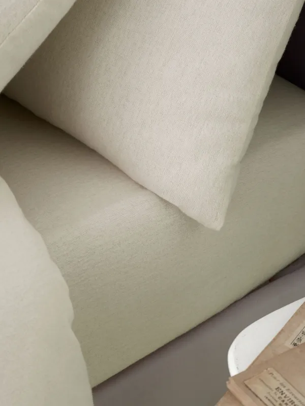 Catherine Lansfield 'Brushed Cotton' Fitted Sheet in Cream Size: King Fitted Cream King Fitted