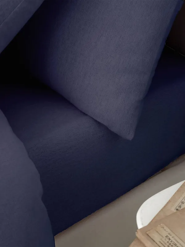 Catherine Lansfield 'Brushed Cotton' Fitted Sheet in Navy Size: Single Fitted Navy