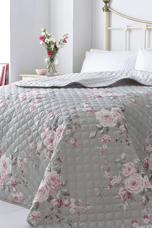 Bianca - Catherine Lansfield Canterbury Bedspread - Grey - 240 x 260cm