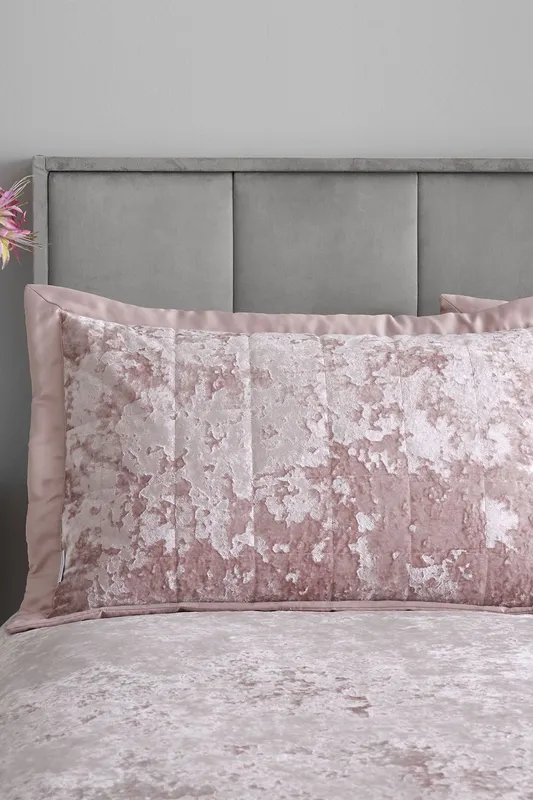 Catherine Lansfield 'Crushed Velvet' Pillowsham Pair in Pink - Pink