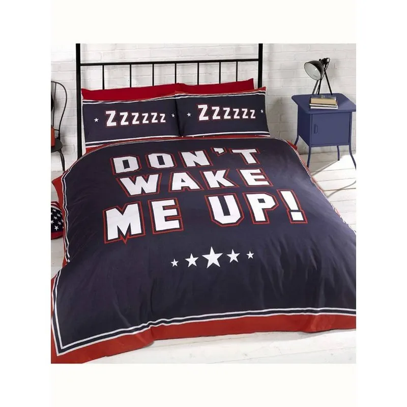 Catherine Lansfield Unisex Don´t Wake Me Up Duvet Cover Set in Red Size: Single Red Single female