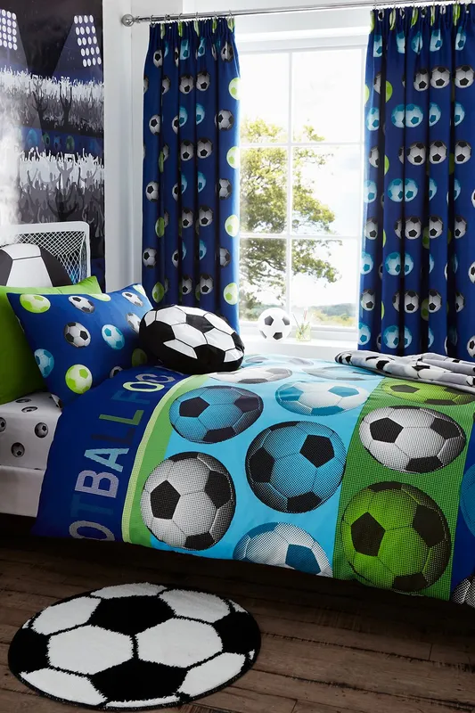 Catherine Lansfield Football Childrens Bedding Blue