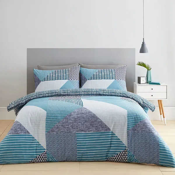 Catherine Lansfield Larsson Geo Double Duvet Set Teal