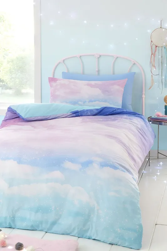 Catherine Lansfield 'Ombre Rainbow Clouds' Duvet Set Size: Double Multicolor Double