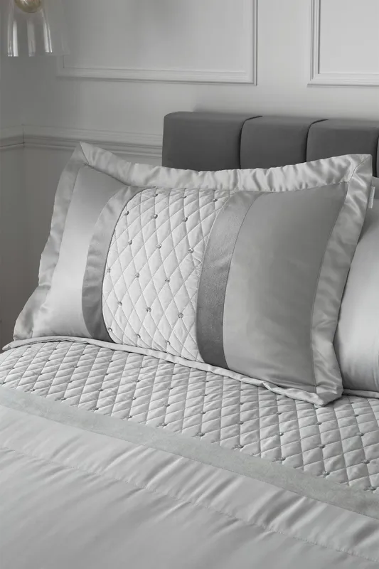 Catherine Lansfield 'Sequin Cluster' Pillowsham Pair in Silver Silver