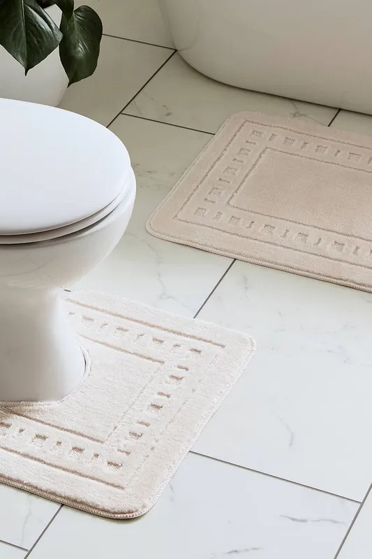 Catherine Lansfield Unisex 'Armoni' Bath Mat & Ped Set in Cream Cream female