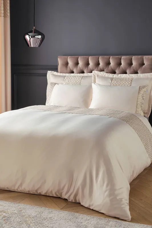 Catherine Lansfield 'Deco Sequin' Duvet Cover Set in Gold Size: King - Gold