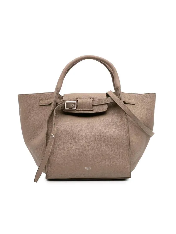 Celine Women's Preloved Small Grained Calfskin Big Bag in Brown - Brown
