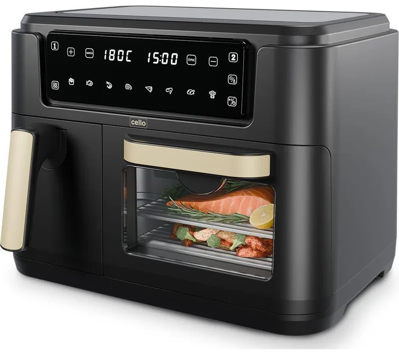 Cello Dual Zone AF901A-BK Air Fryer - Ash Black, Black