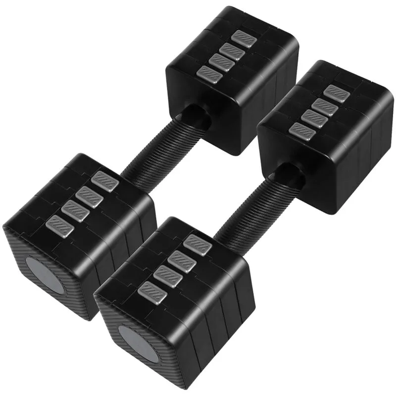 Centra A Pair 2.8KG-10KG Adjustable Dumbbells With Metal Weight Block Set Black