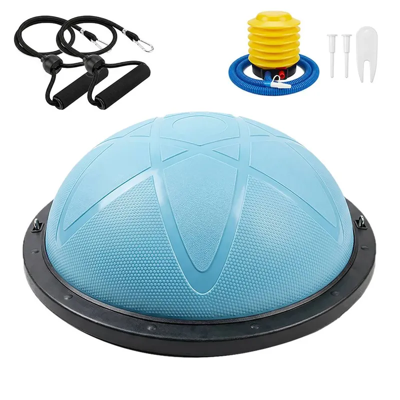 Centra Balance Trainer Ball Resistance Bands Pump Anti Burst Fitness Home in Blue Blue