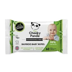 Cheeky Panda Biodegradable Bamboo Baby Wipes Pack 60 Wipes (Pack 12)