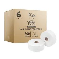 Cheeky Panda Pro 2-Ply Bamboo Maxi Jumbo Toilet Roll 300m (Pack 6)