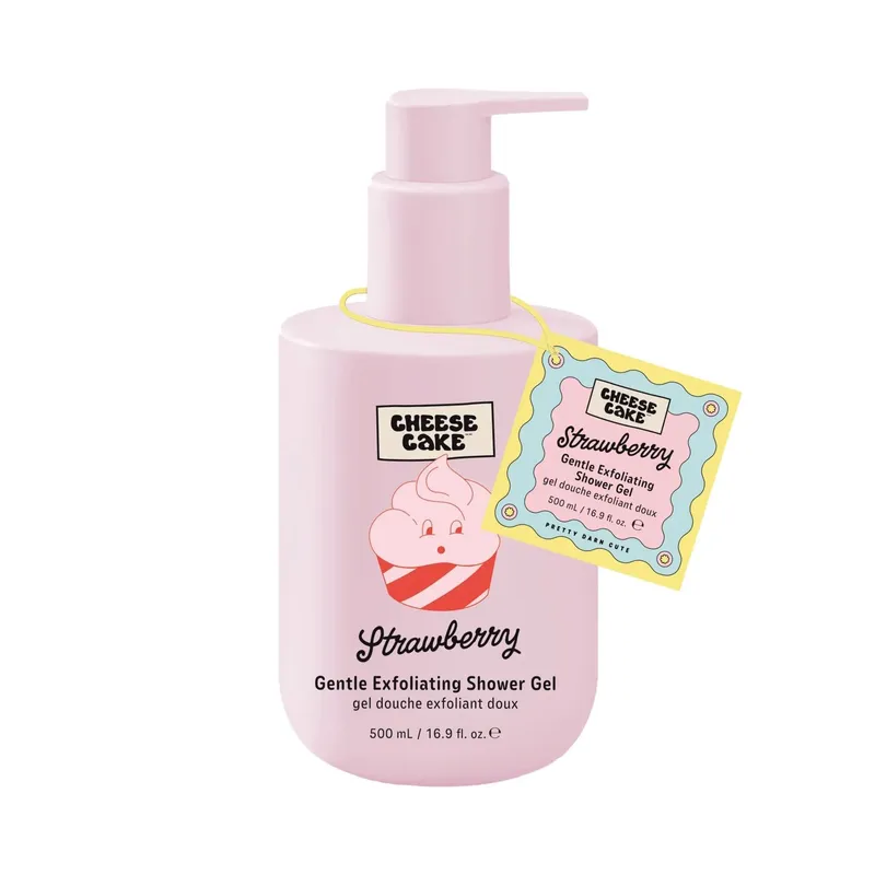 Cheesecake Strawberry Gentle Exfoliating Shower Gel in Pink Size: 500ml - Pink - Size: 500ml