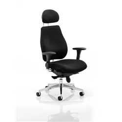Chiro Plus Ergo Posture Chair Black With Arms With Headrest