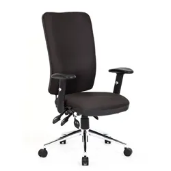 Chiro Task Operators Chair Black With Arms High Back - OP