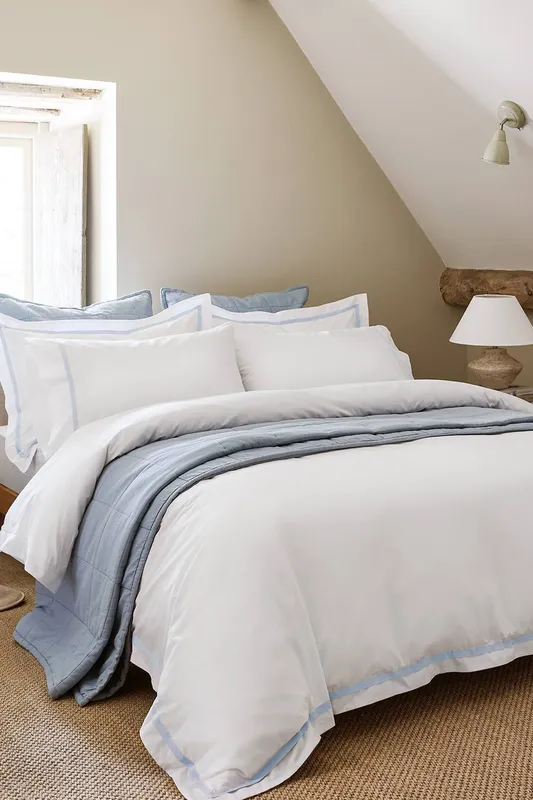 Christy 'Beaumont' Luxury Cotton Percale Hotel Duvet Cover Sets in Pale Blue Size: Double Pale Blue