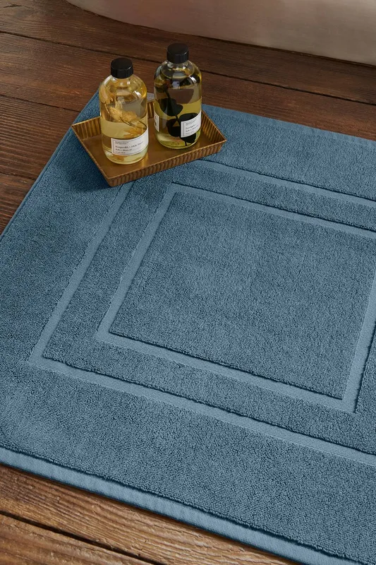 Christy 'Brixton' Luxury 100% Cotton Bath Mats in Blue - Blue