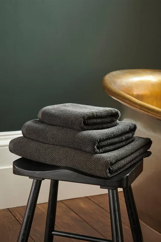 Christy 'Brixton' Luxury Textured 100% Cotton Towels in Black Black