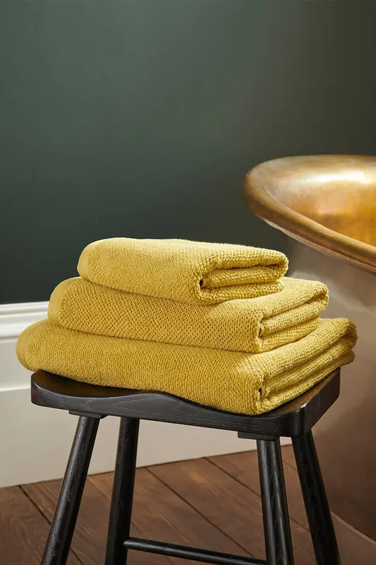 Christy 'Brixton' Luxury Textured 100% Cotton Towels in Yellow Yellow