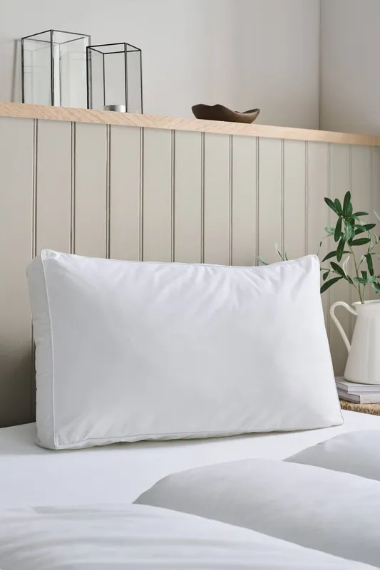 Christy Classic Filled Hollowfibre Medium Firm Deepsided Pillow in White White