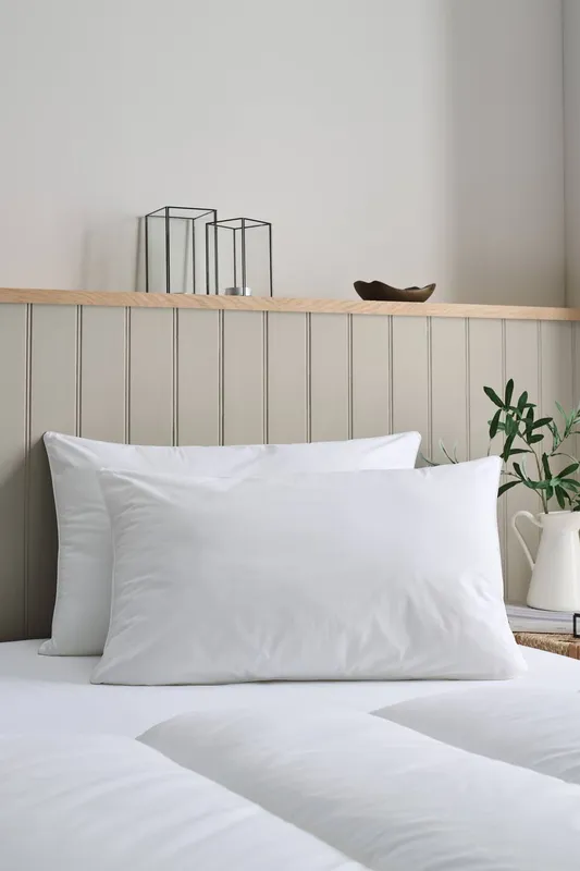 Christy Classic Filled Hollowfibre Soft Medium Pillow Pair in White White