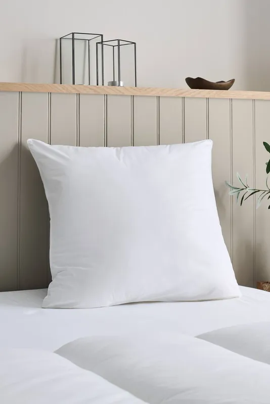 Christy Classic Filled Hollowfibre Soft Medium Square Pillow in White White