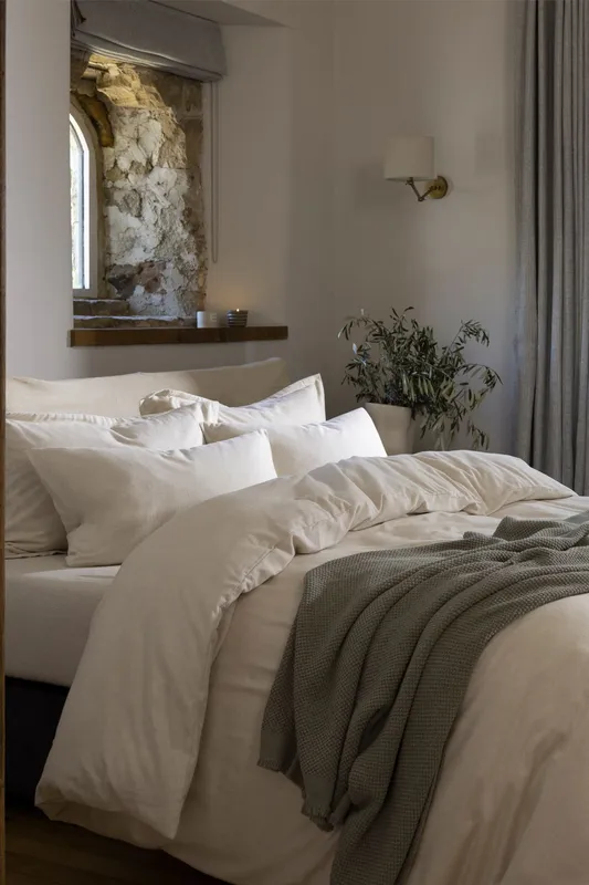 Christy Flannel Marl Super Soft Brushed Cotton Duvet Sets in Beige Size: Super King Beige Super King