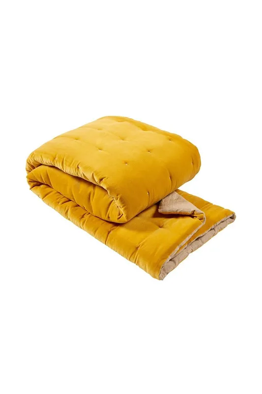 Christy 'Jaipur' Quilted Velvet Throws in Yellow Size: 140 cm x 200 cm Yellow 140 cm x 200 cm