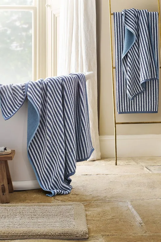 Christy 'Portobello Stripe' Coastal Inspired Towels in Blue Size: Bath Towel - Blue