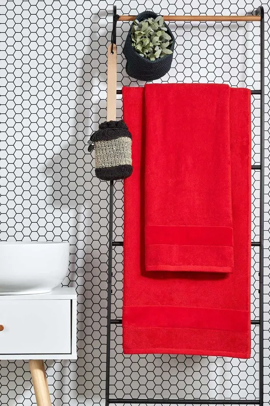 Christy 'Prism' Bold Luxury 100% Turkish Cotton Towels in Red Red