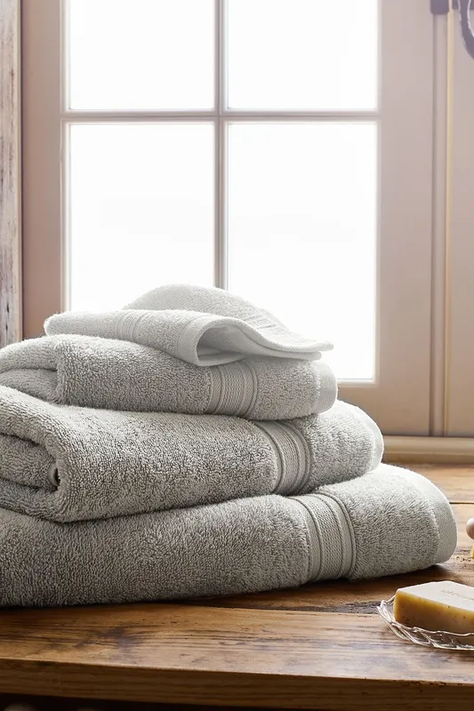 Christy Unisex 'Serene' Pastel 100% Combed Cotton Towels in Light Grey Light Grey female