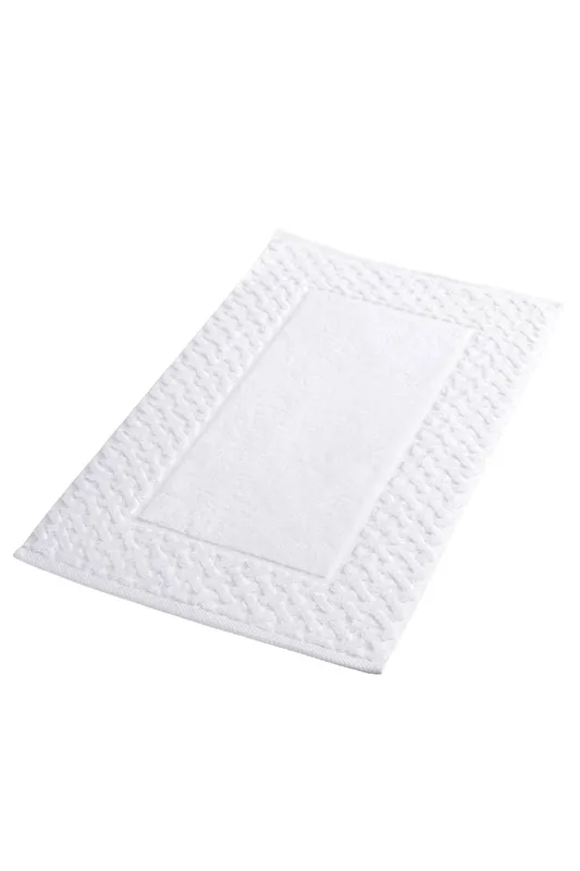 Christy 'Trellis' Cotton Bamboo Blend Invigorating Bath Mat in White - White