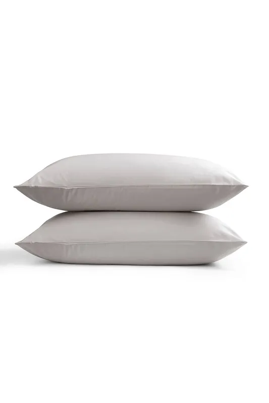 Christy Unisex 400TC Luxury Cotton Sateen Plain Dye King Pillowcases Pair in Pale Grey Pale Grey female