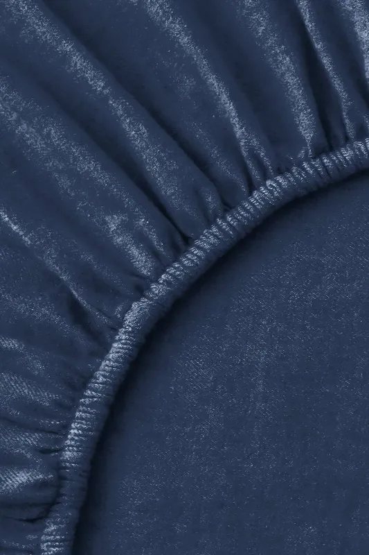 Christy Unisex Flannel Marl Super Soft Brushed Cotton Deep Fitted Sheets in Navy Size: Double Navy female