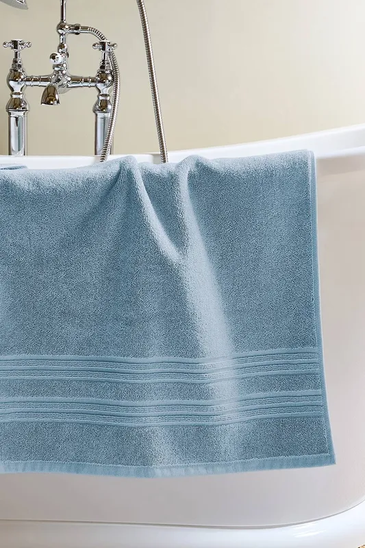 Christy 'Serene' Pastel 100% Combed Cotton Bath Mat in Light Blue - Light Blue