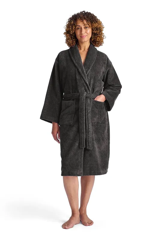 Christy Women's 'Supersoft Cosy' Microvelour Bath Robe in Charcoal Size: Large/XL - Charcoal