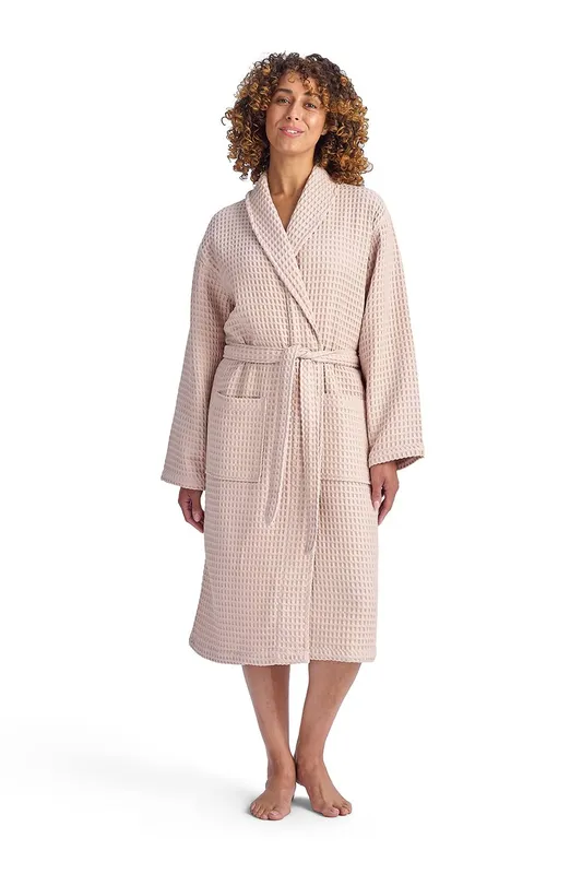 Christy Women's 'Waffle' 100% Turkish Cotton Kimono Style Bathrobe in Pink Size: S/M Pink