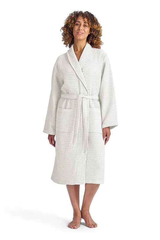 Christy Women's 'Waffle' 100% Turkish Cotton Kimono Style Bathrobe in White Size: S/M White