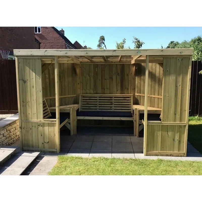 Churnet Valley Garden Furniture Ltd Buttercup Garden Room Shelter - Assembly incl - Set of Cushions Inc in Brown Brown