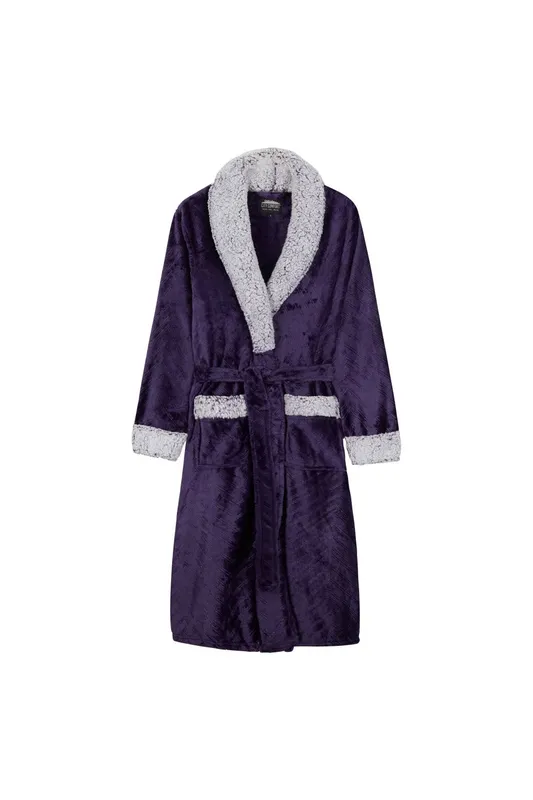 CityComfort Women's Hooded Fluffy Dressing Gown in Purple Size: Medium Purple female