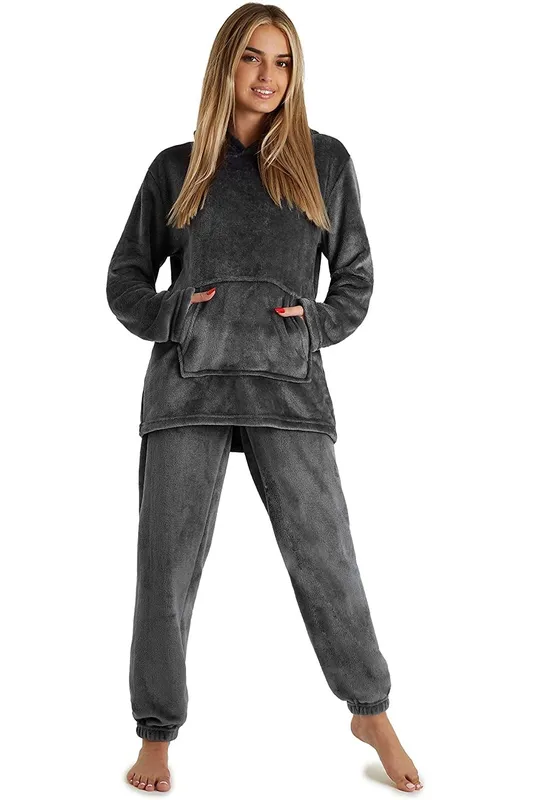 CityComfort Women's Pyjama Set in Charcoal Size: Large - Charcoal