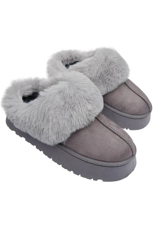 CityComfort Women's Slipper Boots in Grey Size: 4 - Grey - Size: 4