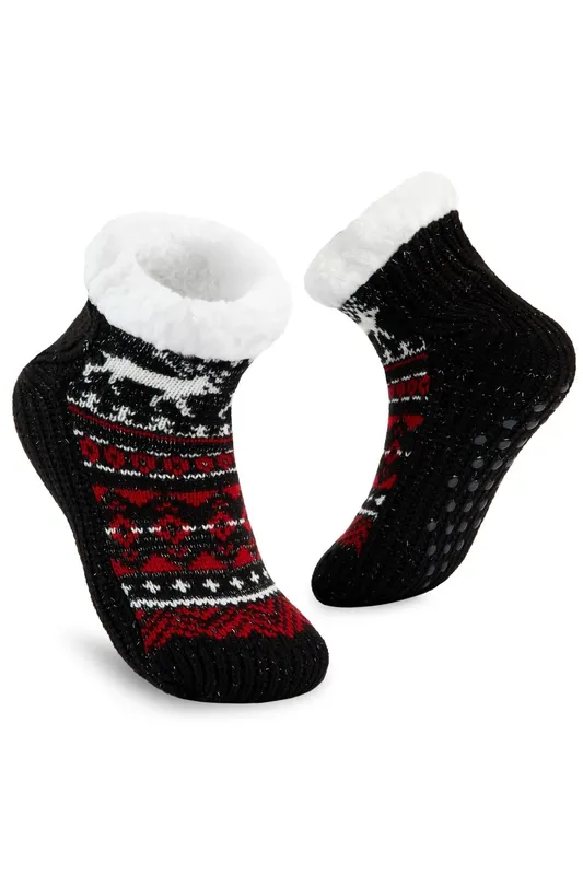 CityComfort Women's Slipper Socks-Black in Black - Black