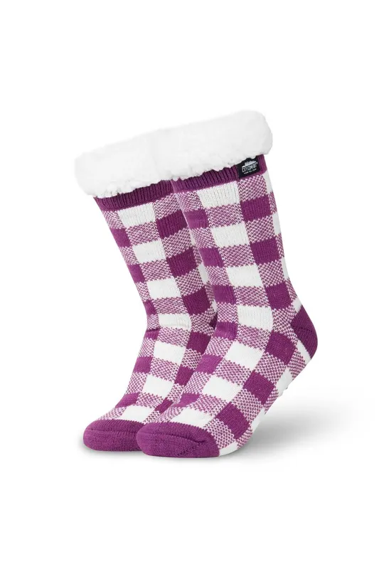 CityComfort Women's Slipper Socks-Purple in Purple Size: 4-8 Purple 4-8