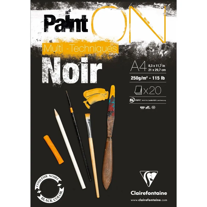 Clairefontaine Paint On Multi-Techniques Black Pads