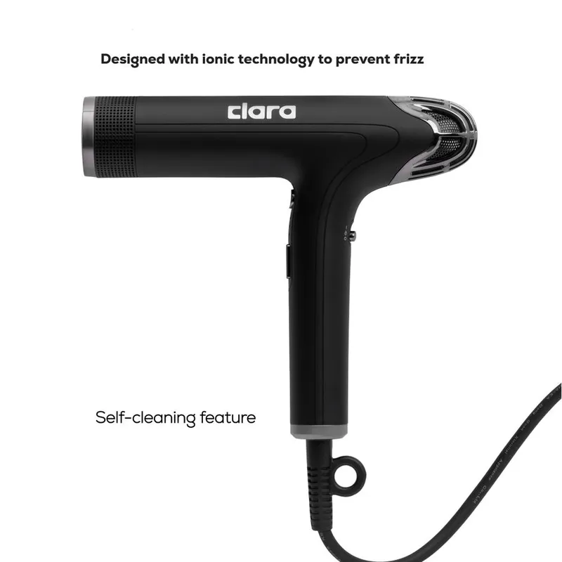 Clara Unisex Ionic Shine-Boost Power Blow Dryer in Black Black female