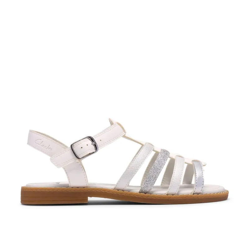 Clarks Girl's Luana Hope K Girls Infant Sandals - White - Size: 8/F (Standard)