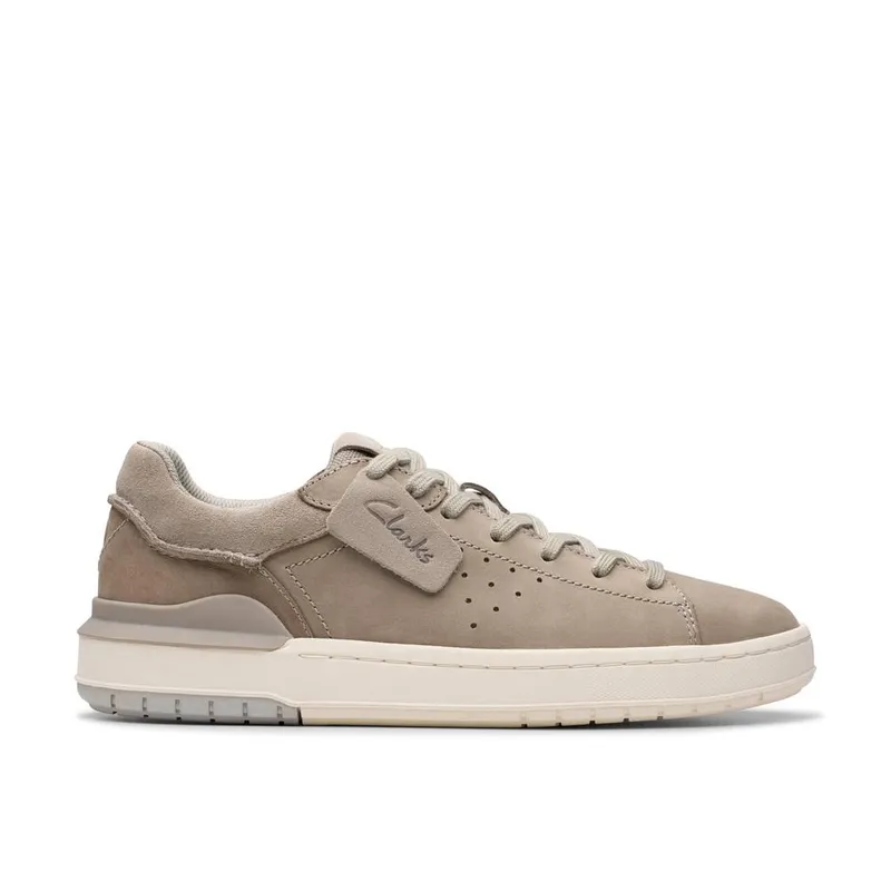 Clarks Men's Courtlite 2 Run Grey Nubuck Trainers Size: 7-Standard Fit - Grey
